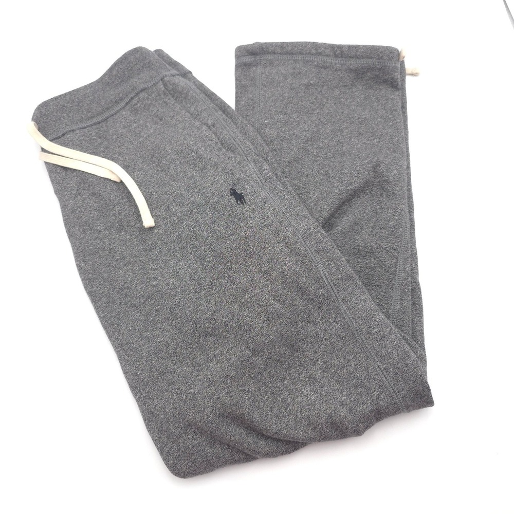 Polo Ralph Lauren Mens M Heathered Gray Drawstring Sweatpants Joggers Pony Logo